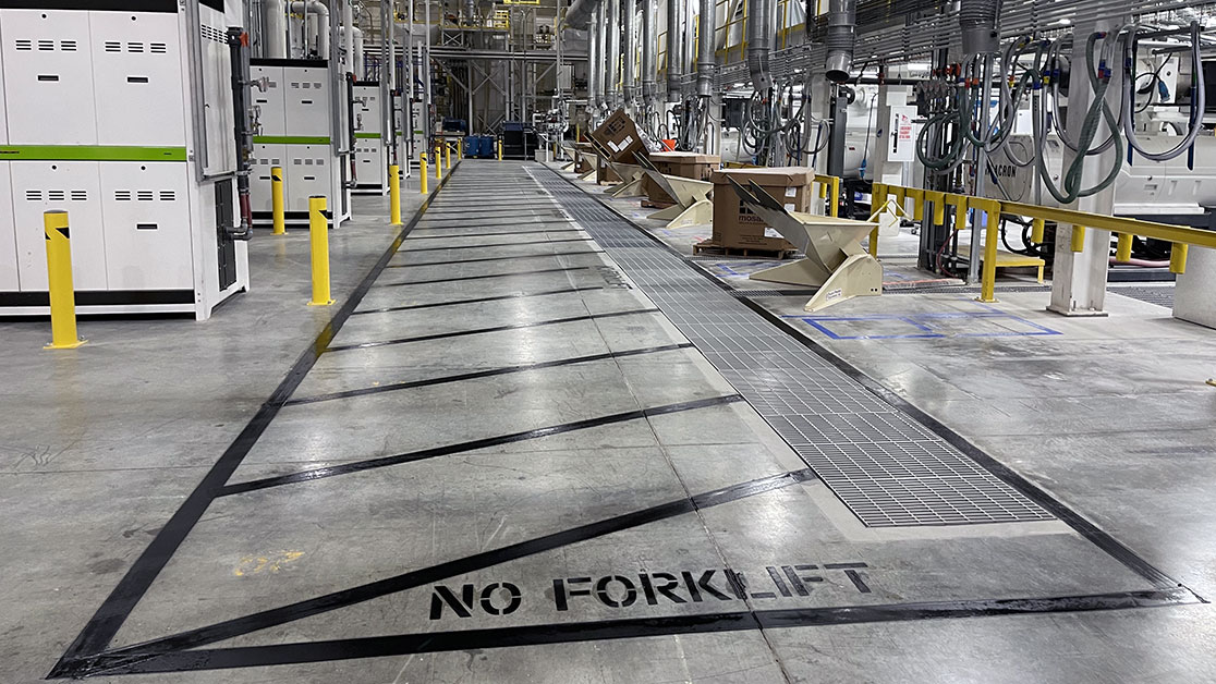 freshly striped no-forklift zone-featured image