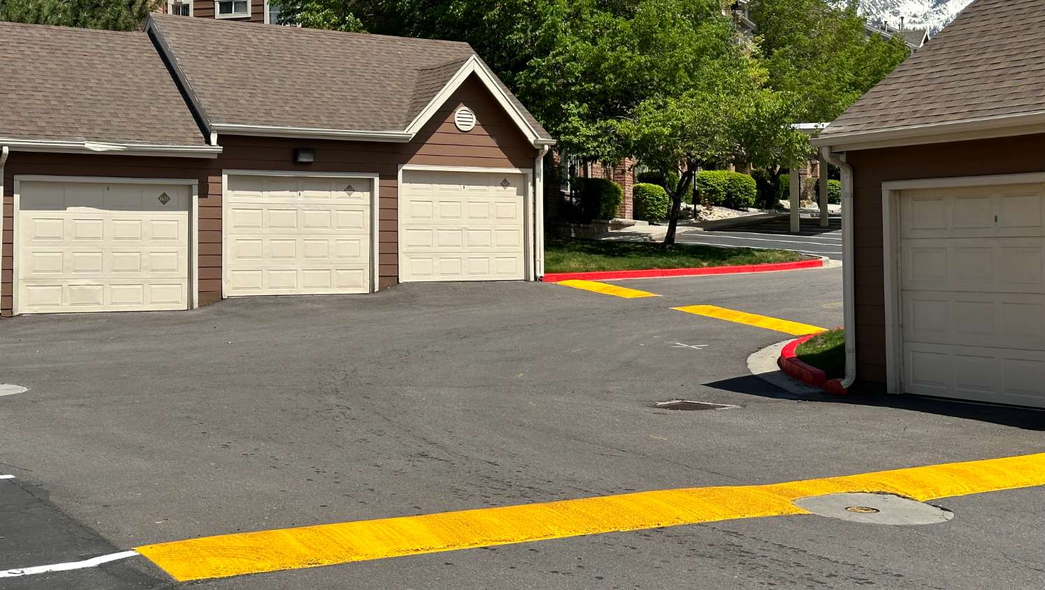 repainted speed bumps