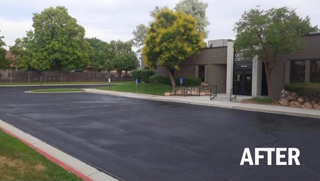 after new asphalt sealcoating in west valley city, ut