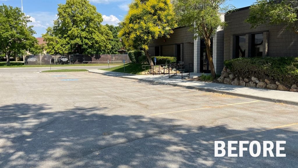 before new asphalt sealcoating in west valley city, ut