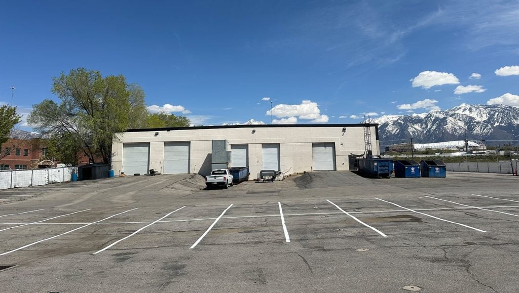 freshly painted parking lot lines for Caliber Collision