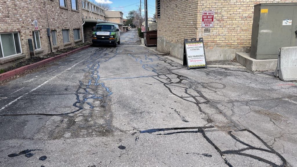 crack sealed pavement