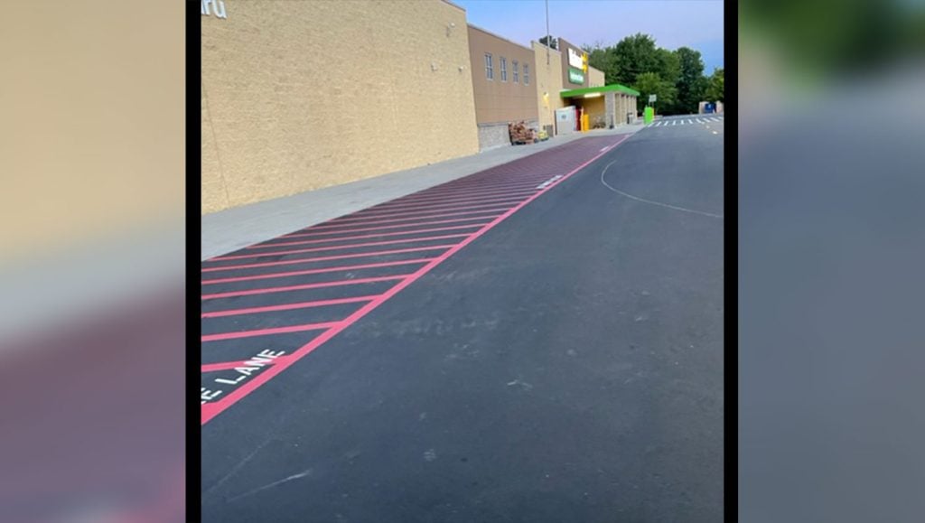 re-striped ada stalls at greensboro walmart