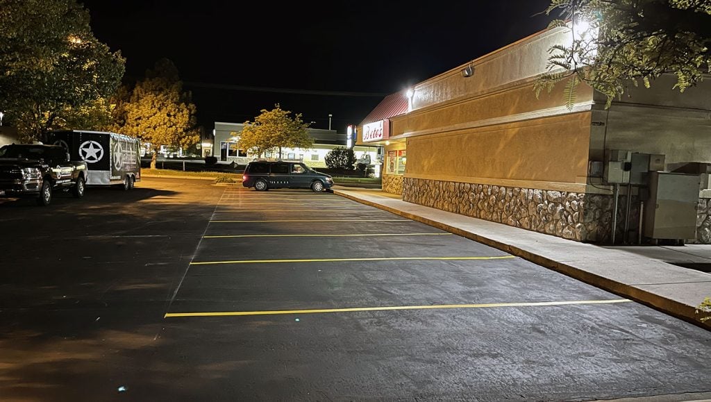 new parking spaces striped at Beto's in Kearns, UT