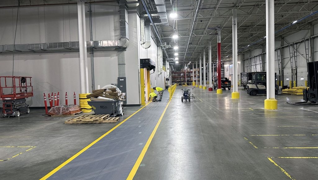 new warehouse traffic markings