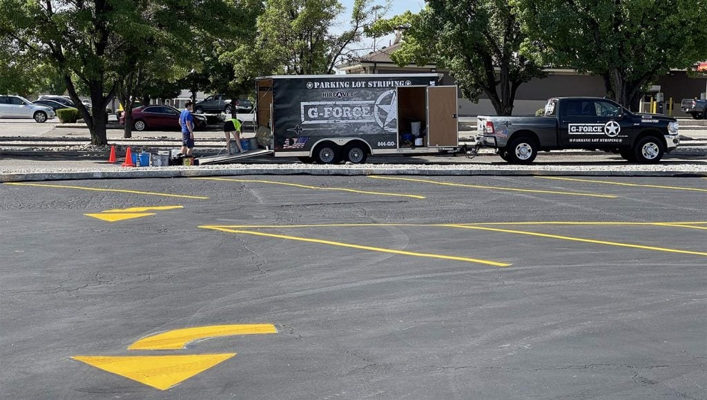 Racherito’s Mexican Food’s new seal coated parking lot in West Jordan, Utah