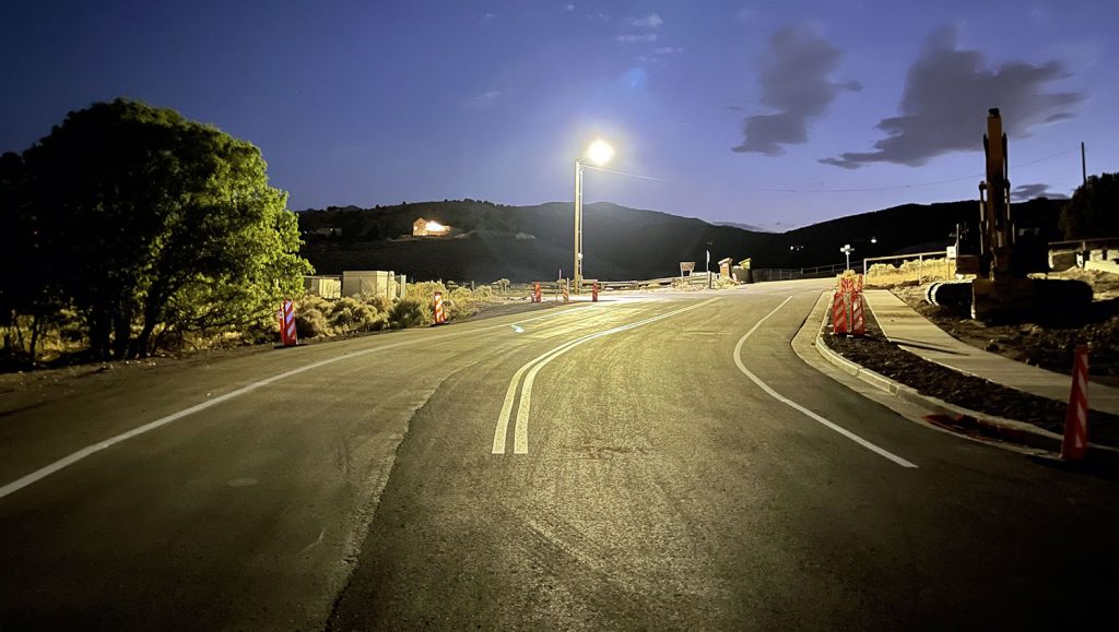 freshly striped road in Herriman, Utah