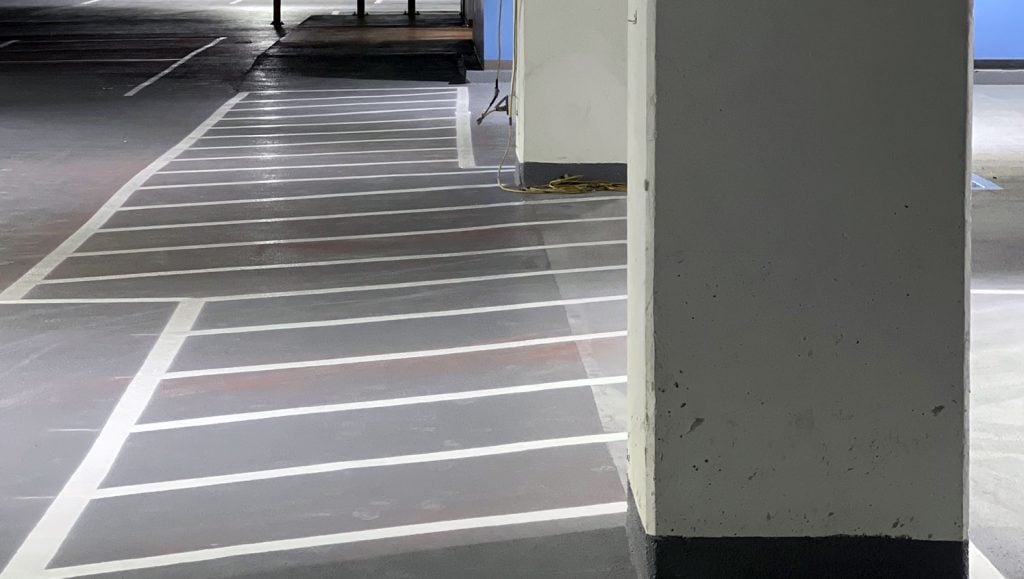 line striped horizontal slats for safety zones in city creek, ut