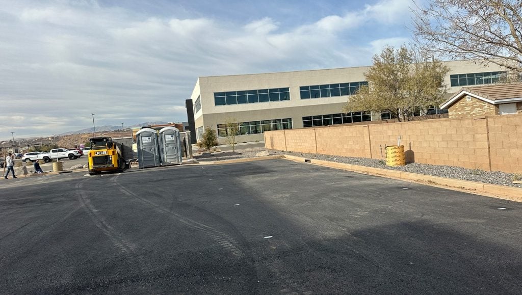 EK Bailey Construction parking lot freshly painted