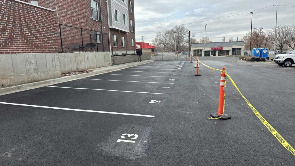 EV charging bay markings in Ogden, UT