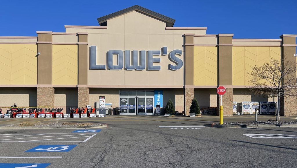 lowes re-striped ada parking stalls