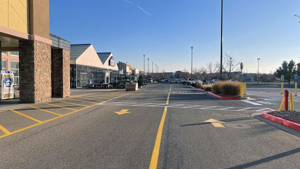 lowes re-striped drive path markings