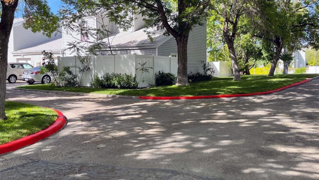 new fire lane markings at Millpond Condos in Stansbury Park, UT