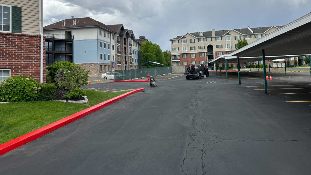 new parking lot markings