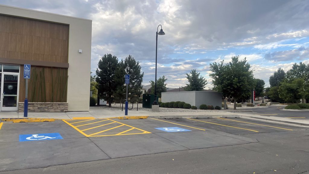 new line striping in parking lot