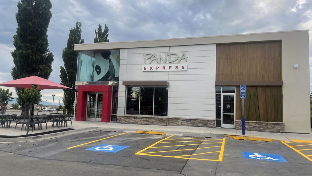 new line striping in panda express drive thru