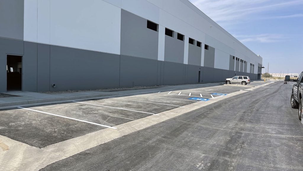 new parking lot stalls