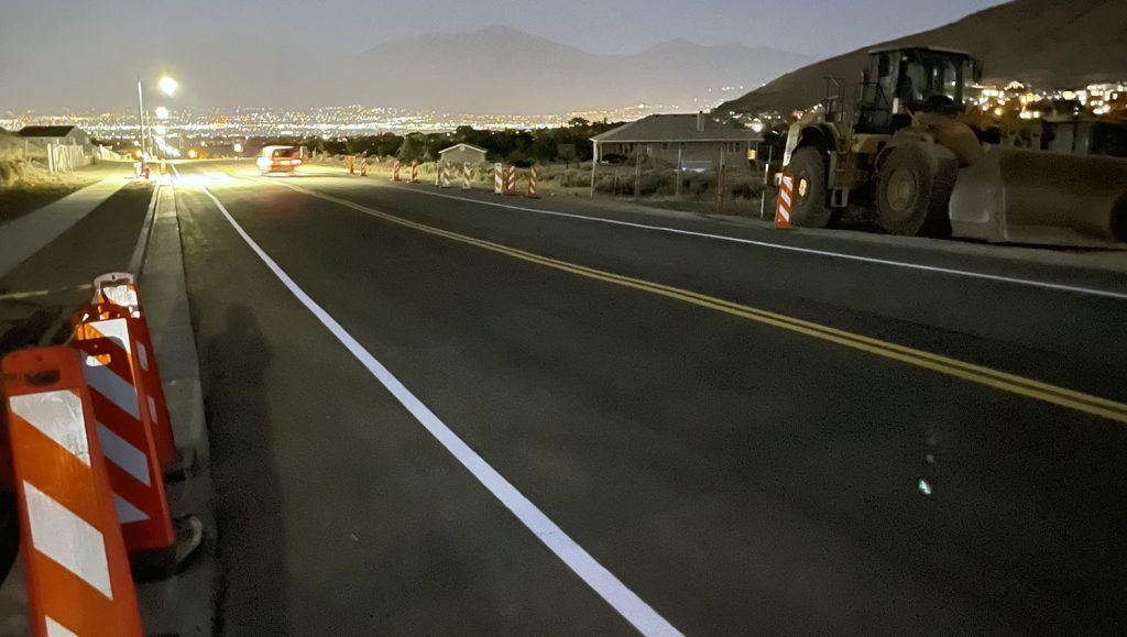 a Herriman, Utah striped road