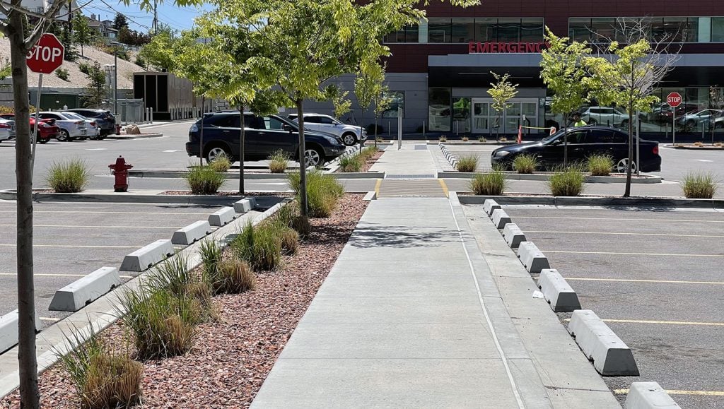 completed parking stop installation