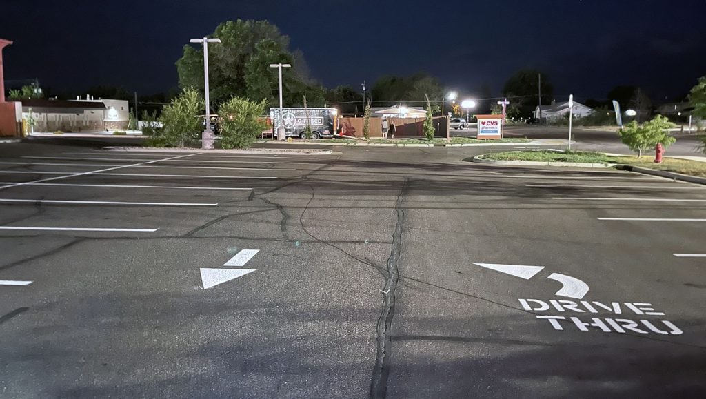 Freshly striped in/out at a CVS in Roy, UT