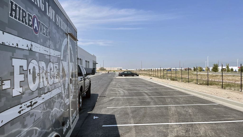 new parking lot striping