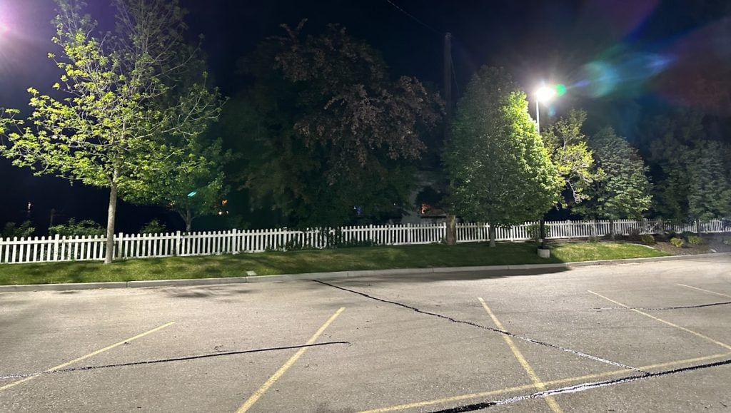 parking lot with sealed cracks