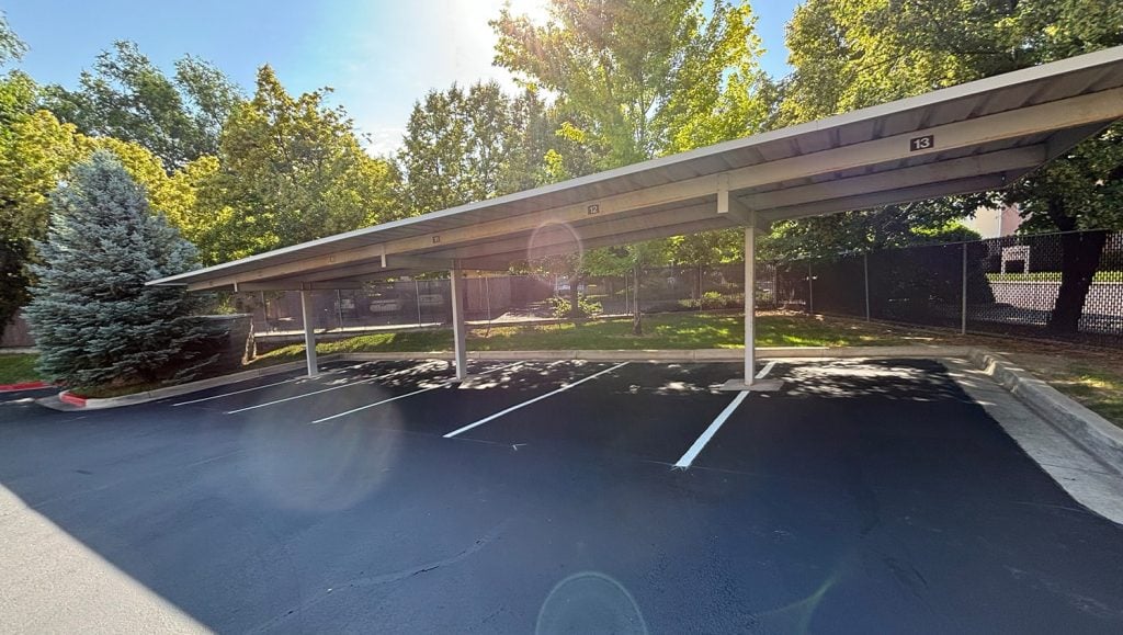 parking spots close-up at Huntington Apartments