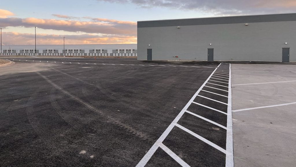 new parking lot striping
