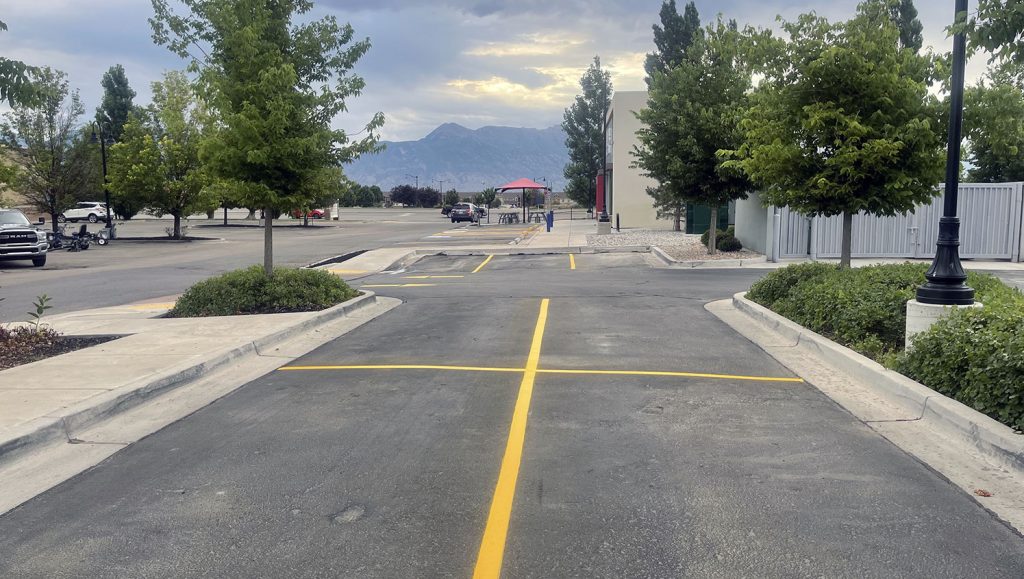 new parking lot line striping