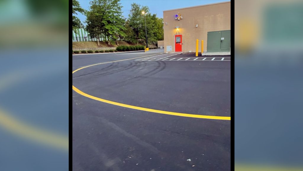 re-striped ada accessible parking stalls at greensboro walmart