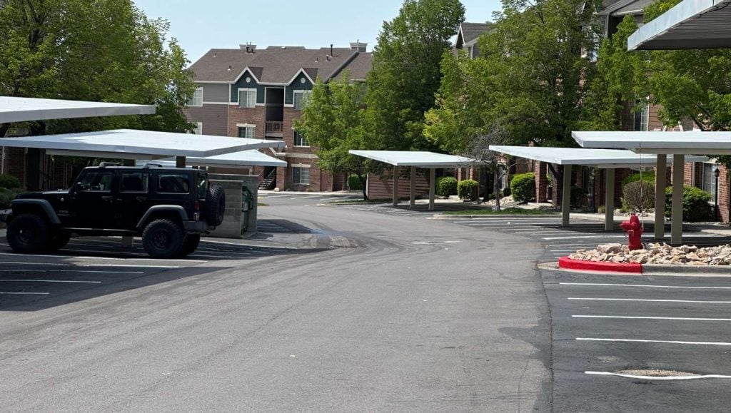 restriped parking lot
