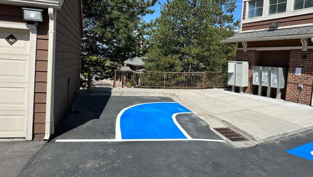 restriped parking lot markings