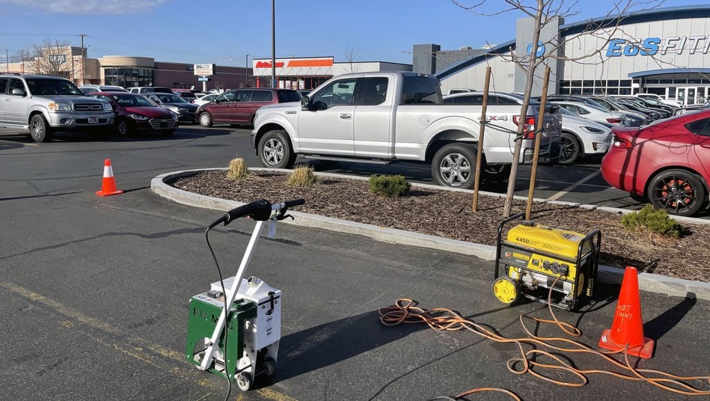 completed parking lot line removal project
