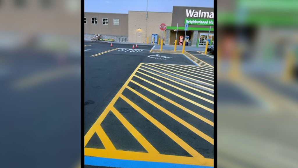 ada accessible stall markings at greensboro walmart