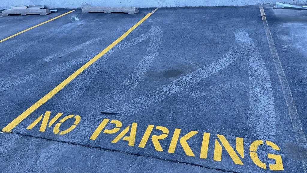 re-striped ADA compliant parking stalls