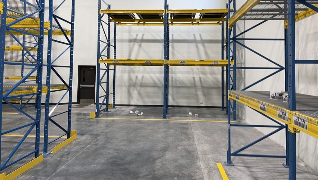 warehouse floor markings for pallet and equipment storage