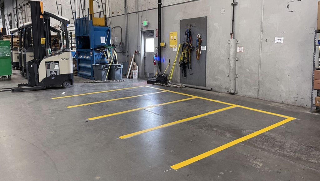 striped warehouse markings