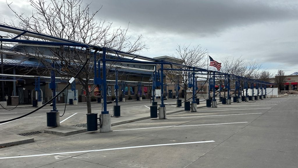 Mister Car Wash parking lot freshly painted