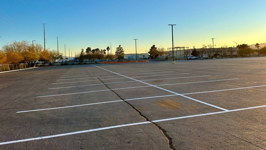 freshly painted parking spots