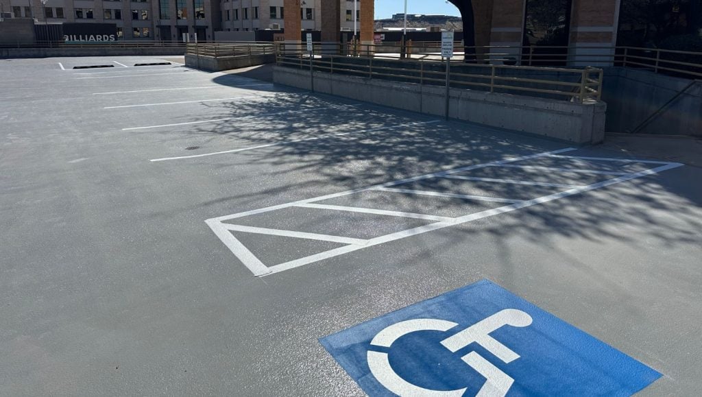 close-up of ada compliance parking spots