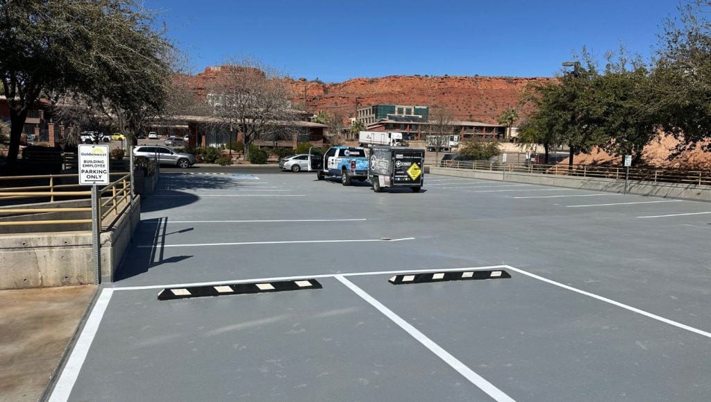parking lot markings for Goldenwest Credit Union