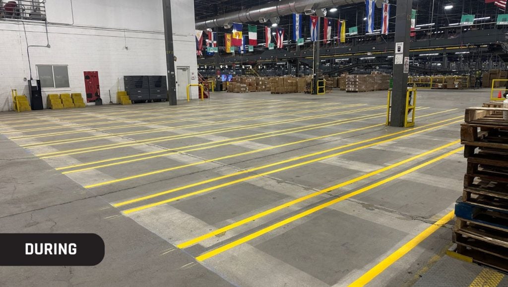 TJ MAXX Distribution Center warehouse in the process of getting lines added