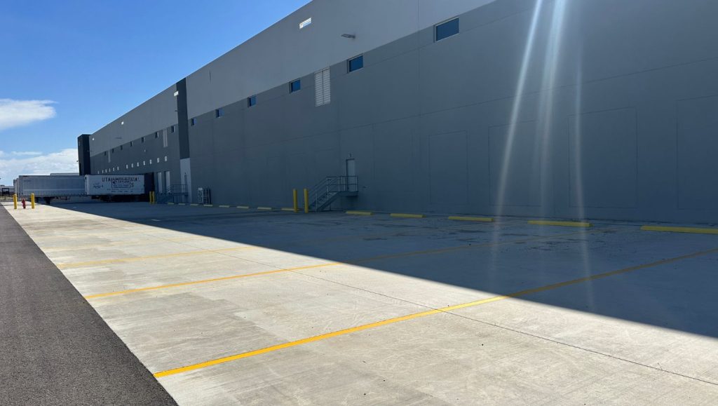 New Balance Distribution Center parking lot freshly painted
