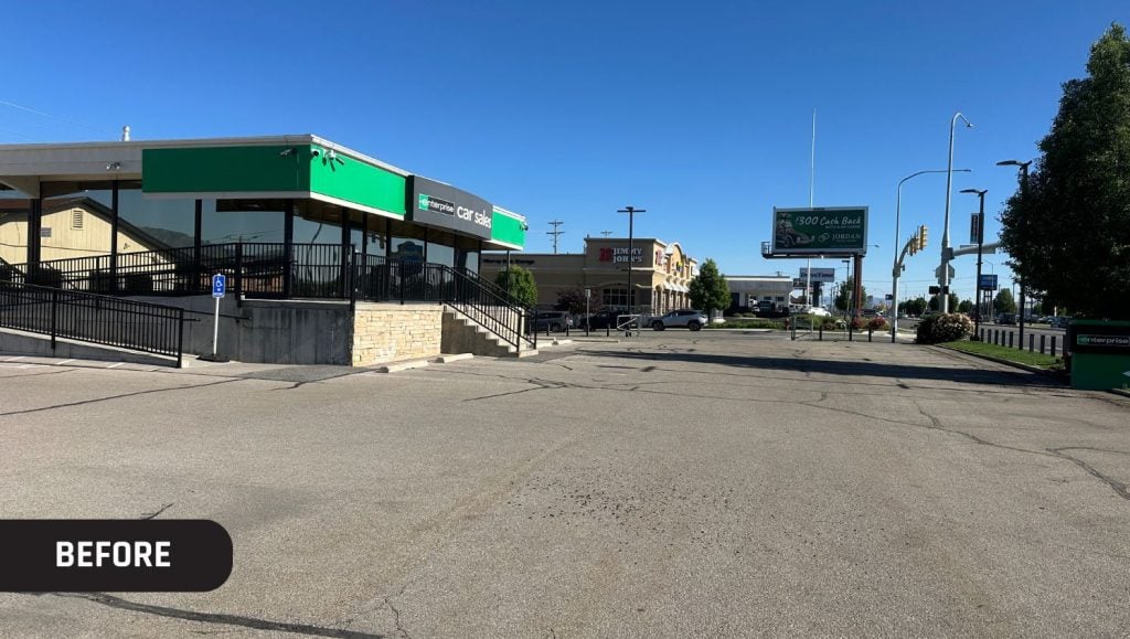 Enterprise Car Sales before new pavement is installed