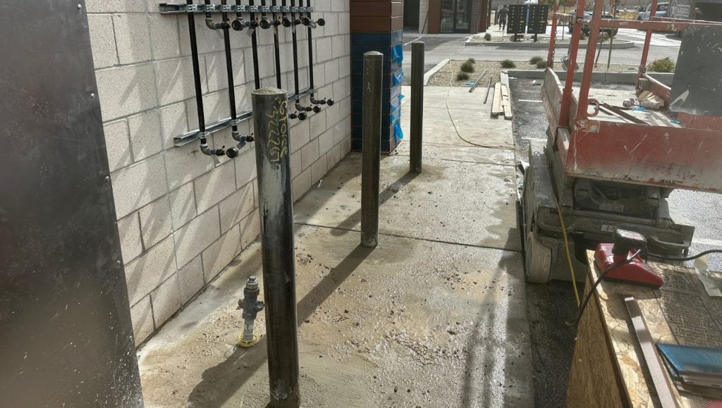 bollards installed for Hobble Creek parking lot