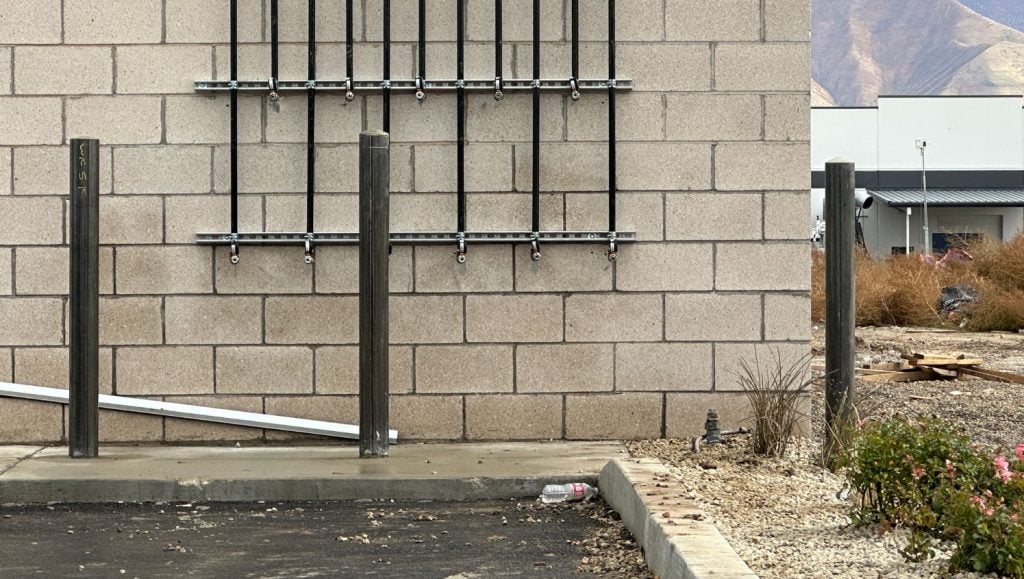 front view of bollard installation for Hobble Creek