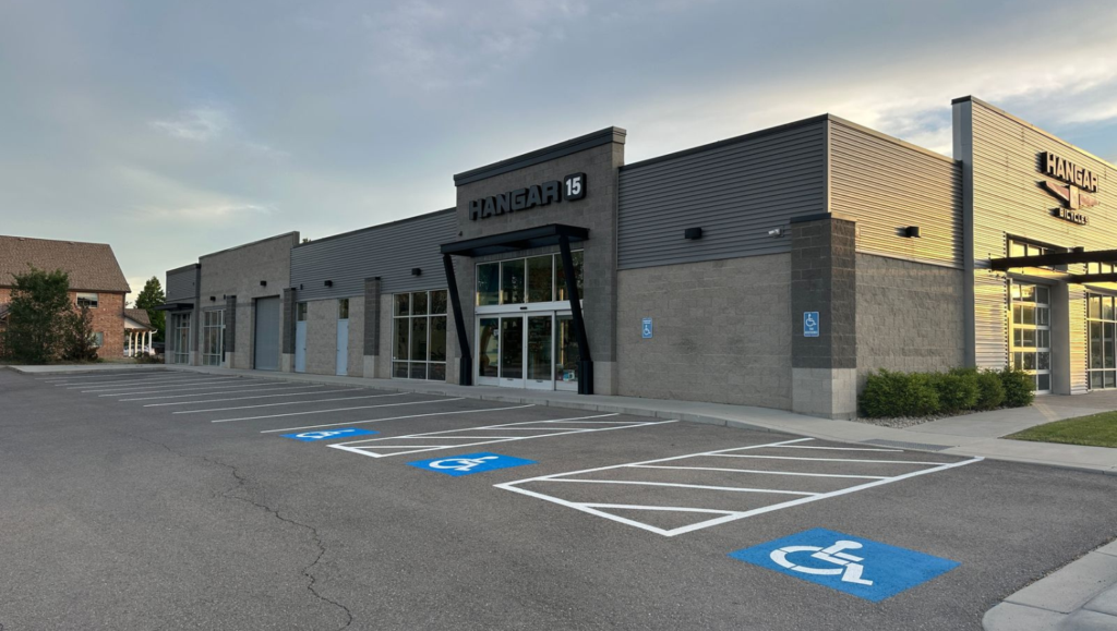 Line Striping for Hangar 15 Bicycles in South Jordan, UT