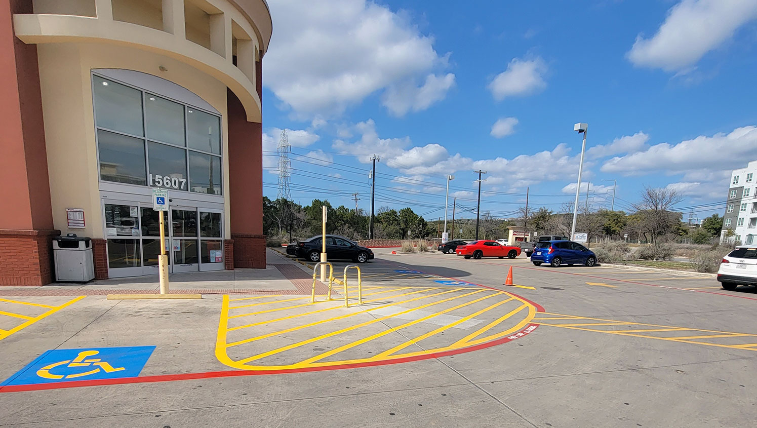 new parking lot striping