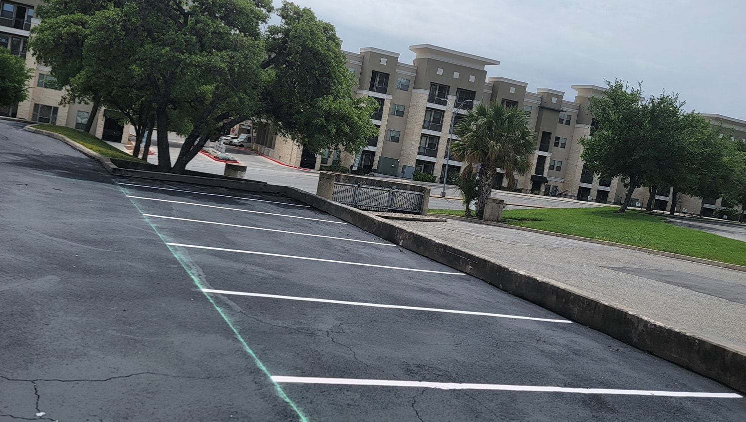 medical clinic parking lot before freshly painted lines