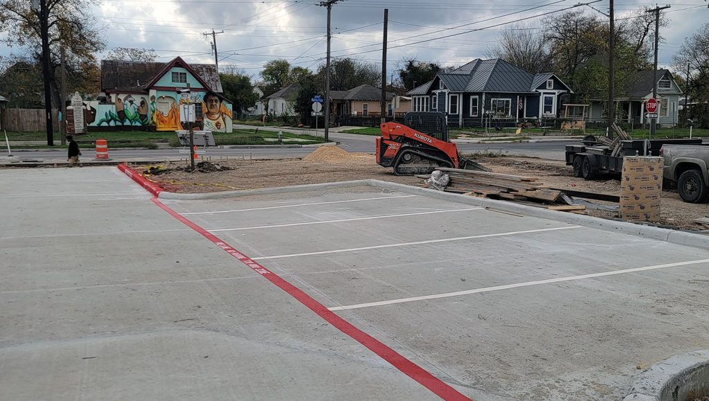 new fire lane striping and parking lot stall markings